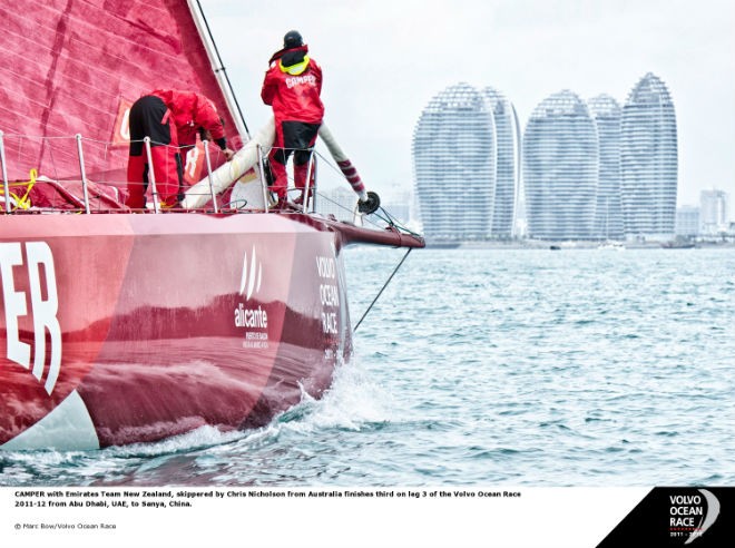 Emirates Team New Zealand leaving Abu Dhabi for Sanya China on Leg 3 of Volvo Ocean Race 2011-2012 ©  Marc Bow / Volvo Ocean Race